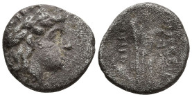 BITHYNIA. Kios. (Circa 350-300 BC)
AR Diobol (10.5mm 1.1g)
Obv: KIA Laureate head of Apollo to right.
Rev: Prow of galley left
