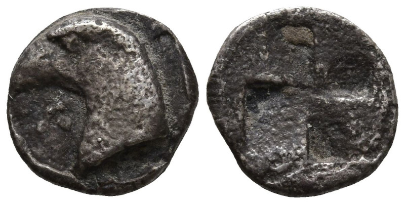 AEOLIS. Kyme. (Circa 480-450 BC).
AR Hemiobol (8mm 0.38g)
Obv: Head of eagle l...