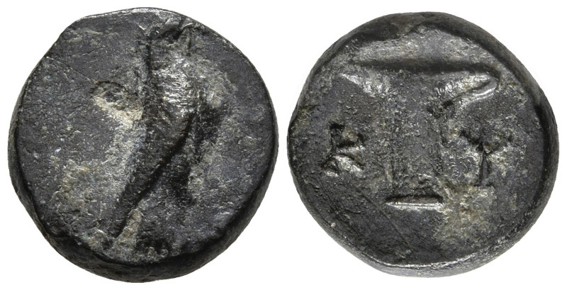 AEOLIS. Kyme. (Circa 320-250 BC).
AE Bronze (9.9mm 1.18g)
Obv: Eagle standing ...