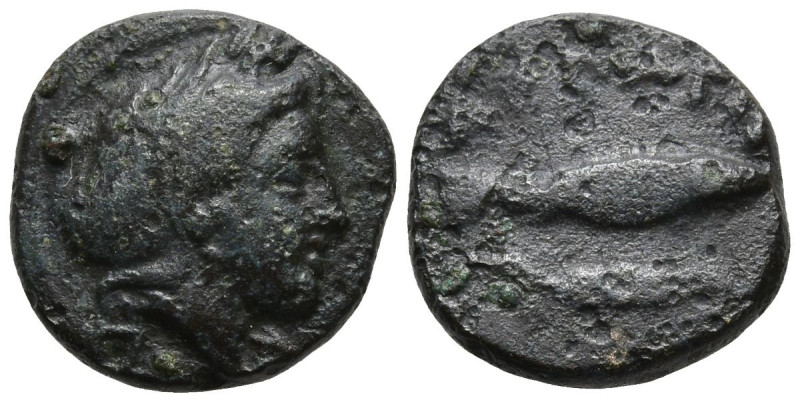 MYSIA. Kyzikos. (Circa 250-150 BC)
AE Bronze (11mm 1.42g)
Obv: Head of Kore So...