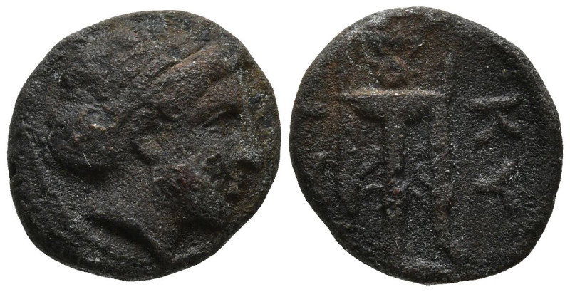 MYSIA. Kyzikos. (Circa 250-150 BC)
AE Bronze (10.5mm 1.27g)
Obv: Head of Kore ...