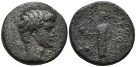 PHRYGIA, Laodicea ad Lycum. Augustus. 27 BC-14 AD
AE Bronze (19mm 5.56g)
Obv: Bare head of Augustus, right.
Rev: Zeus standing left, holding eagle ...
