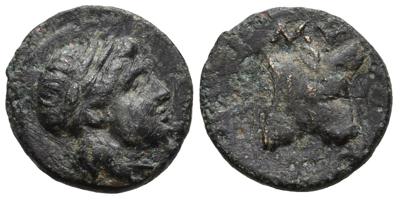 LESBOS. Mytilene. (circa 400-350 BC)
AE Bronze (9.2mm 0.61g)
Obv: Laureate head ...