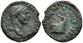 PONTOS. Nicopolis ad Lycum. Trajan (98-117 AD)
AE Bronze (17.6mm 4.22g)
Obv: Laureate head of Trajan, right
Rev: ΝΕΙΚΟΠΟΛΕΩϹ ΕΤΟΥϹ ΜΒ. Altar with e...