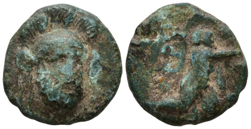 TROAS. Ophrynion. (4th century BC)
AE Bronze (13mm 1.35g)
Obv: Helmeted head o...