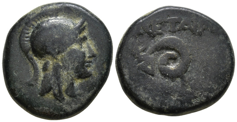 KINGS of PERGAMON. Philetairos. (200-133 BC)
AE Bronze (16.1mm 4.53g)
Obv: Hel...