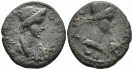 MYSIA. Pergamon. Pseudo-autonomous issue. (circa 40-60 AD).
AE Bronze (17.5mm 2.81g)
Obv: ΘEAN ΡΩMHN, bust of Roma right, monogram before
Rev: ΘЄON...