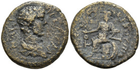 TROAS. Pionia, Marcus Aurelius As Caesar, (AD 139-161)
AE Bronze (20.2mm 4.72g)
Obv: Μ ΑΥΡΗΛΙ ΚΑΙϹΑΡ; bare-headed bust of Marcus Aurelius (short beard...