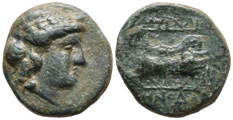 IONIA. Smyrna. (75-50 BC)
AE Bronze (18.6mm 2.26g)
Obv: Laureate head of Apoll...