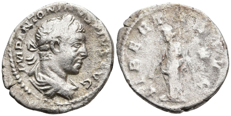 Elagabalus (218-222 AD). Rome
AR Denarius (19.2mm 2.89g)
Obv: IMP ANTONINVS PI...