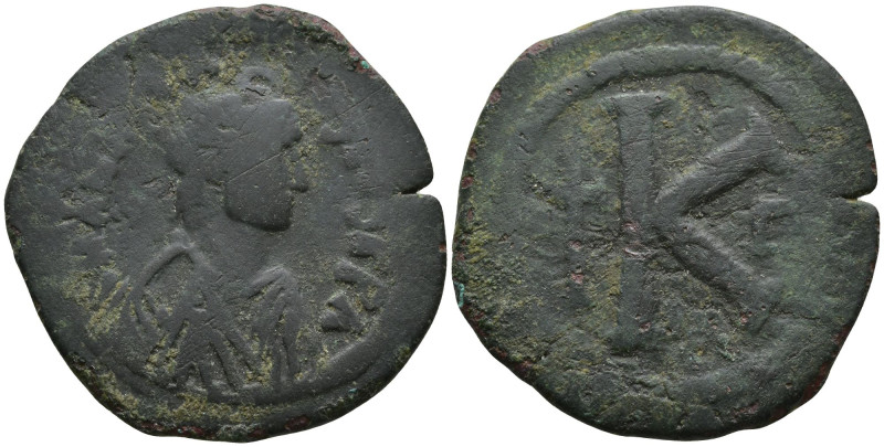 Anastasius I (491-518 AD).
AE Half Follis (29mm 8.93g)
Obv: DN ANASTASIVS PP A...