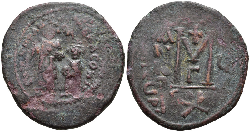 Heraclius, with Heraclius Constantine (610-641 AD)
AE Follis (31.6mm 9.68g)
Ob...