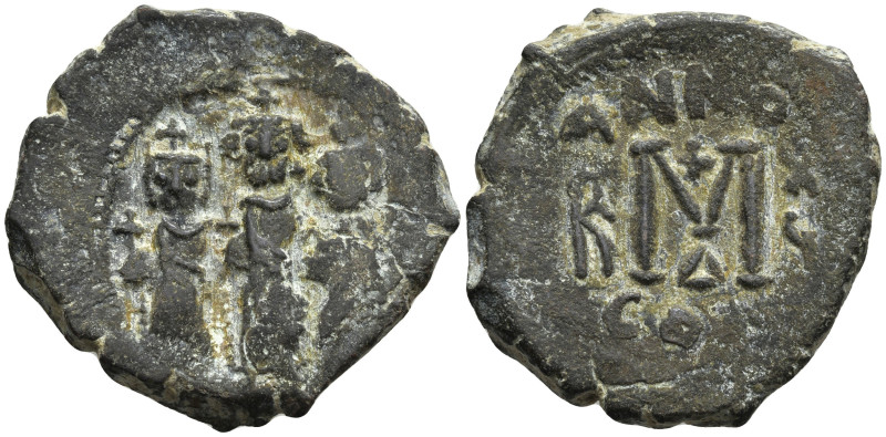 Heraclius, Martina and Heraclius Constantine. (610-641 AD). Constantinople
AE F...