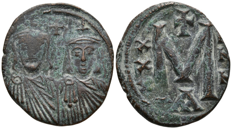 Nicephorus I, with Stauracius (802-811 AD). Constantinople
AE Follis (23.44mm 4...