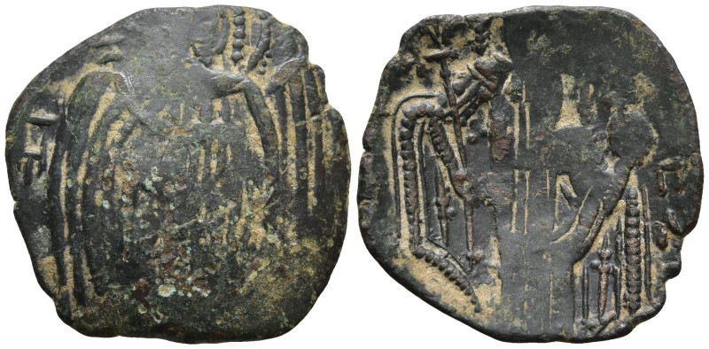 Michael VIII, Palaeologos. (1258/61-1282 AD)
AE Trachy (20mm 1.89g)
Obv: The A...