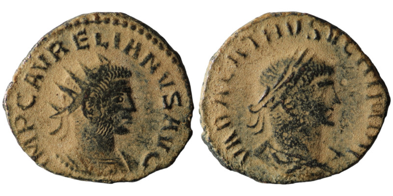 Aurelian with Vabalathus (270-275 AD)
AE Antoninianus (20mm, 3,45g)

Artificial ...