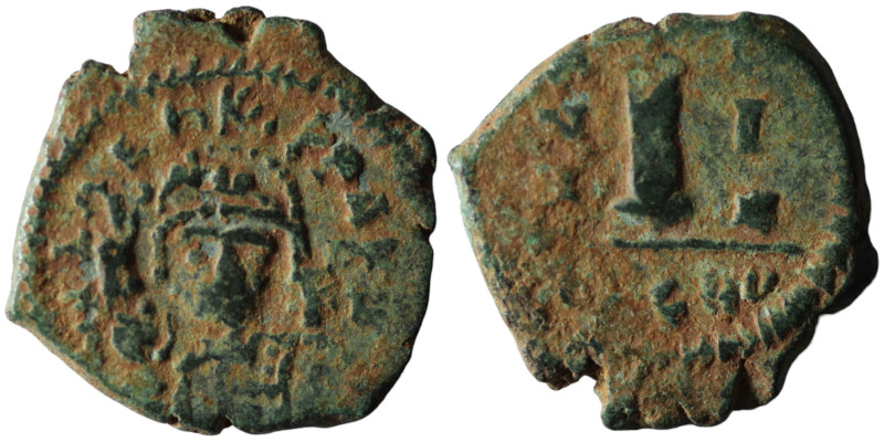 Maurice Tiberius (AD 582-602). Theoupolis (Antioch)
AE Decanummium (19mm, 3,70g)...