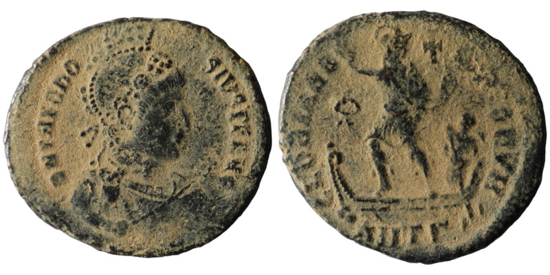 Theodosius I (AD 379-395 ). Antioch
AE Follis (23mm, 4,70g)

Artificial sandpati...