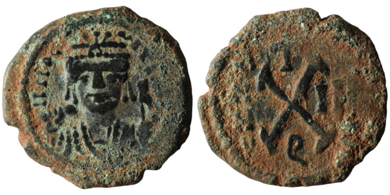 Maurice Tiberius (AD 582-602). Antioch
AE Decanummium (19mm, 3,17g)

Artificial ...