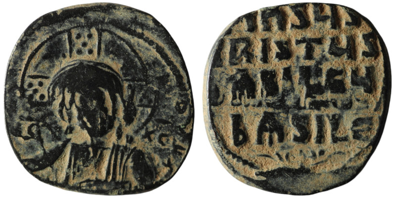 Anonymous Follis. Time of Basil II with Constantine VIII (976-1025.AD)
AE Follis...