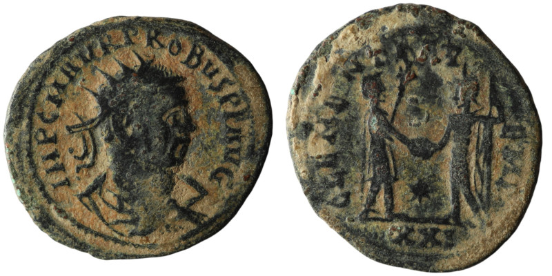 Probus (276-282 AD). Tripolis
AE Antonininanus (22mm, 3,46g)

Artificial sandpat...