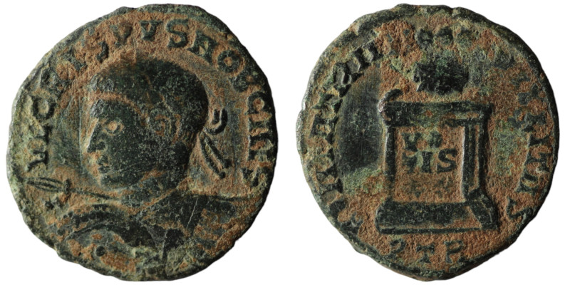 Crispus, Caesar (316-326 AD). Treveri
AE Follis (18mm, 2,37g)

Artificial sandpa...