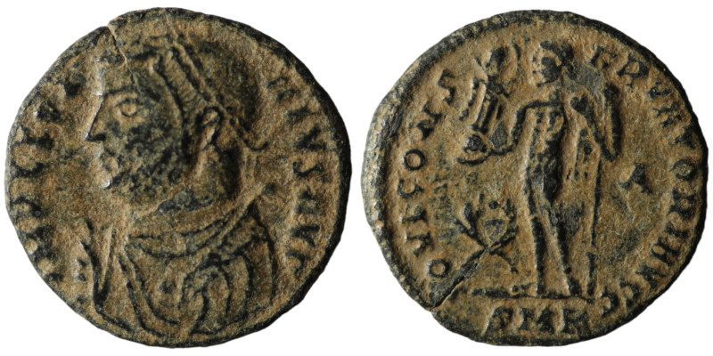 Licinius I (308-324 AD). Kyzikos
AE Follis (18mm, 2,47g)

Artificial sandpatina