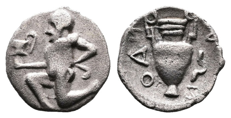 Thracian region an imitation of an issue from Thasos Circa 400-350 BC. AR Trihem...