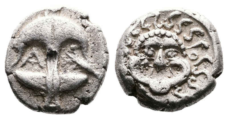Thrace, Apollonia Pontika, late 5th.-4th. Century BC. AR Drachm (12mm, 3,22g.). ...
