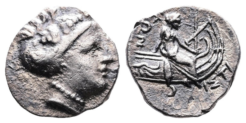 Euboia, Histiaia, 3rd.-2nd. Century BC. AR Tetrobol (13 mm, 1,78 g.). Wreathed h...