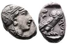 Attica, Athens, circa 353-294 BC. AR Tetradrachm (24mm, 16,64 g.). Head of Athena to right, wearing crested Attic helmet adorned with three olive leav...