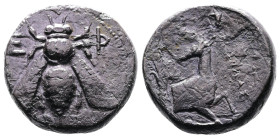 Ionia, Ephesos, circa 360-350 BC. AR Tetradrachm (21mm, 13,99g.). Timolas as magistrate. Bee, Ε-Φ across fields. Rev. Forepart of stag right, head lef...