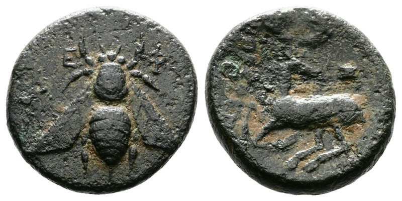 Ionia, Ephesos, circa 370-350 BC. AE (19mm, 6,59g.). Bee, Ε-Φ across fields. Rev...