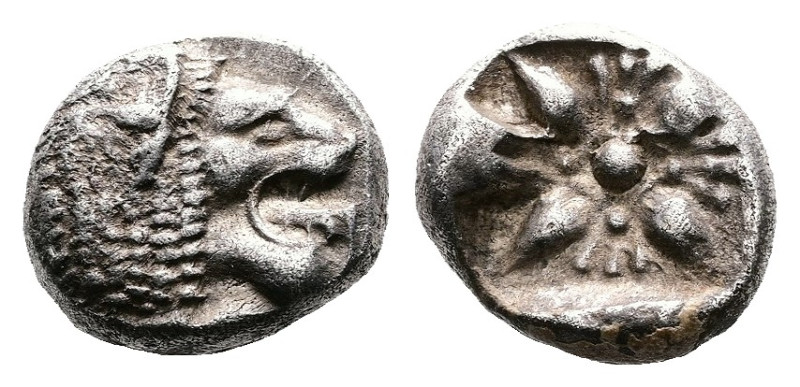 Ionia, Miletos, late 6th.-early 5th. Century BC. AR Obol (10mm, 1.19 g.). Lion f...