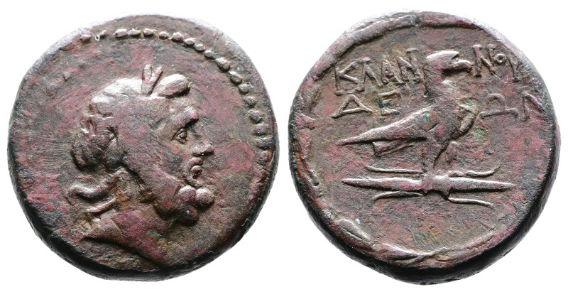 Lydia, Klannudda, 2nd.-1st. Century BC. AE (20mm, 8,36 g.). Laureate head of Zeu...