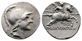 Phrygia, Kibyra, circa 166-84 BC. AR Drachm (17 mm, 2.72 g.). Head of the hero Kibyras to right, wearing crested Attic helmet right. Rev. ΚΙΒΥΡΑΤΩΝ, K...
