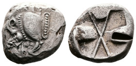 Dynasts of Lycia, Uncertain dynast, circa 520-470/60 BC. AR Stater (19 mm, 9.15 g). Forepart of boar to right. Rev. Incuse square divided by large X, ...