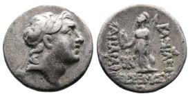 Kings of Cappadocia, Ariarathes IV Eusebes, AR Drachm (17mm, 4,07 g.). RY 33 = 131-130 BC. Eusebia- Mazaka mint. Diademed head right. Rev. ΒΑΣΙΛΕΩΣ ΑΡ...