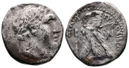 Phoenicia, Tyre 126/5 BC-AD 65/6. AR Shekel (26mm, 13,52 g.). Dated CY 101 (26/5 BC). Laureate head of Melkart right. Rev. ΤΥPΟΥ ΙΕΡΑΣ - ΚΑΙ ΑΣΥΛΟΥ Ea...