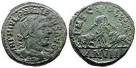 Moesia Superior, Viminacium, Philip I, AE (29,9 mm. 22,1 g.). Dated RY 7 = AD 246. IMP M IVL PHILIPPVS AVG, laureate, draped and cuirassed bust right....