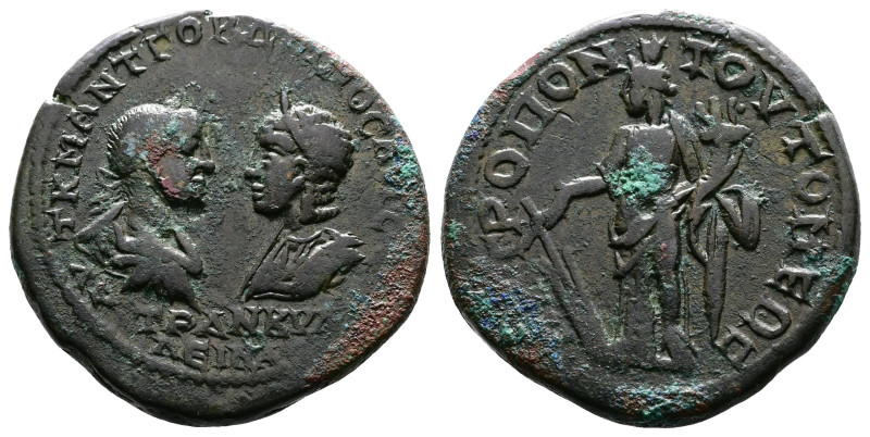 Moesia Inferior, Tomis, Gordian III with Tranquillina, 238-244 AD. AE Tetrassari...