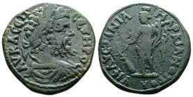 Moesia Inferior, Marcianopolis, Septimius Severus AE (26,2 mm. 10,3 g.) 193-211 AD. AY K Λ CEΠ CEYHΡOC, laureate, draped and cuirassed bust right. Rev...