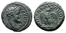 Moesia Inferior, Nicopolis ad Istrum, Septimius Severus 193-211 AD. AE (16mm, 2,81 g.). AY K Λ CEYHPOC, Laureate head of Septimius Severus to right. R...