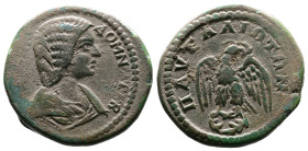 Thrace, Pautalia, Julia Domna 193-211 AD. (23mm, 7,45g.). IOVΛIA ΔOMNA CEB, draped bust of Julia Domna to right. Rev. ΠAVTAΛIΩTΩN, eagle standing faci...