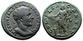 Thrace, Deultum, Macrinus 217-218 AD. AE (23mm, 7,44g.). IMP C M OPEL SEV MACRINVS AVG radiate and cuirassed bust of Macrinus to right. Rev. COLL PA C...