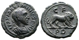 Thrace, Deultum, Maximinus I Thrax, 235-238 AD. AE (19mm, 4,16g.). IMP MAXIMINVS AVG, laureate, draped and cuirassed bust of Maximinus I to right. Rev...