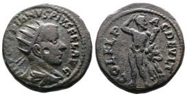 Thrace, Deultum, Gordian III 238-244 AD. (22mm, 7,66 g.). IMP GORDIANVS PIVS FEL AVG Radiate, draped, and cuirassed bust right. Rev. COL FLPA C DEVLT ...