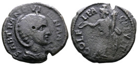 Thrace, Deultum, Tranquillina 241-244 AD. AE (22 mm, 5,99 g.). SAB TRANQVILLINA AVG Diademed and draped bust of Tranquillina to right. Rev. COL FL PAC...