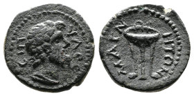 Lydia, Magnesia ad Sipylos, under Antonines dynasty. Pseudo-autonomous issue 138-192 AD. AE (14mm, 2,22g.). СΙΠVΛΟС, bearded head of Sipylos to right....