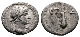 Cappadocia, Caesaraea-Eusebia, Hadrian, 117-138 AD. AR Hemidrachm (14 mm, 1,72 g.). RY 4 = 119/20 AD. AYTO KAIC TPAI AΔPIANOC CЄBACT Laureate head of ...